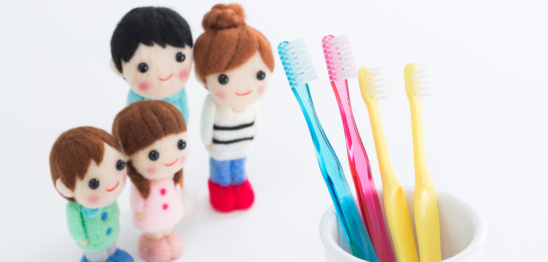 家族と歯ブラシ